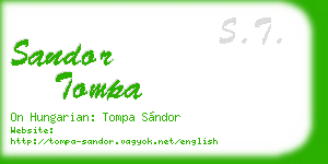 sandor tompa business card